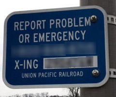 Railroad Blue Sign